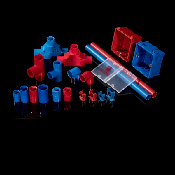 PVC red and blue tubes